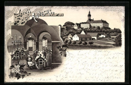 Lithographie Andechs, Ortspartie Mit Kloster  - Other & Unclassified