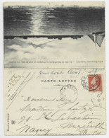 SEMEUSE 10C CARTE LETTRE DOUBLE LE POULIGUEN CONVOYEUR LE CROISIC A NANTES SANS DATEUR 1910 - Railway Post