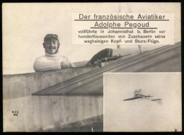 Riesen-AK Berlin-Johannisthal, Französischer Aviatiker Adolphe Pegoud Fliegt Kopfüber  - Other & Unclassified