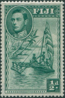 Fiji 1938 SG249a ½d Native Sailing Canoe KGVI P14 MH - Fidji (1970-...)