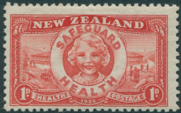 New Zealand 1936 SG598 1d + 1d Scarlet Health Camp MLH - Other & Unclassified