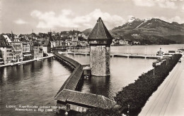 SUISSE - Luzern - Kapellbrucke (erbaut 1333 Built) - Wasserturm U Rigi (1800m) - Animé - Pont - Carte Postale Ancienne - Luzern