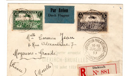 LUXEMBOURG  LETTRE AERIENNE RECOMMANDEE  1933 - Briefe U. Dokumente