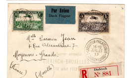 LUXEMBOURG  LETTRE AERIENNE RECOMMANDEE  1933 - Storia Postale