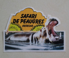 Autocollant Vintage Safari De Peaugres / Ardèche / Hippopotame - Stickers