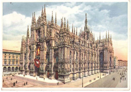 CARTOLINA MILANO DUOMO CON ANNULLO TARGHETTA PANETTONE MOTTA - Milano