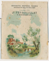 Carton 22.4 X 27.8 Nouveautés, Draperies, Toilerie, Confections JH FERROUILLAT à SAINT MARCELLIN Isère Ancienne Maison - Advertising