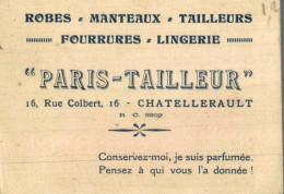 Carte De Visite "Paris-Tailleur" - Chastellux - Visitekaartjes