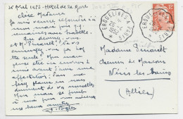 GANDON 12FR ORANGE CARTE CHAUNY AISNE CONVOYEUR ERQUELINES A PARIS 26.4.1952 - Bahnpost