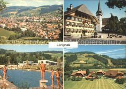 12005377 Langnau Emmental Dorfansicht Gasthof Baeren Hallen Freibad Bauernhoefe  - Sonstige & Ohne Zuordnung