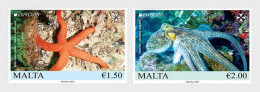 Malta 2024 Europa CEPT Undewater Fauna Octopus Starfish Set Of 2 Stamps MNH - Meereswelt