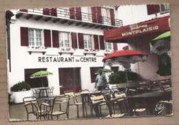 CPSM 40 - VIEUX BOUCAU - Hôtel Restaurant Du Centre - TB PLAN Terrasse ANIMATION Tables Publicité Bière MONTPLAISIR - Vieux Boucau