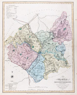 New Map Of The County Of Leicestershire; Divided Into Hundreds; Containing The District Divisions And Other Lo - Prenten & Gravure