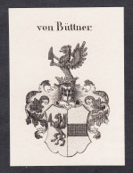 Von Büttner - Wappen Coat Of Arms - Stampe & Incisioni