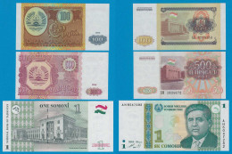 TADSCHIKISTAN - TAJIKISTAN 1, 100, 500 Rubels 1994/1999    (18255 - Autres - Asie