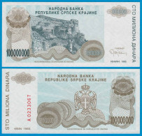 Kroatien - Croatia 100 Millionen Dinara Pick R25 UNC   (18709 - Croacia