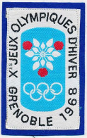 Ecusson Tissus 4,6 X 7,6 Cm*  Xèmes Jeux Olympiques D'Hiver De GRENOBLE 1968 Olympic Games Grenoble "Excoffon" - Escudos En Tela