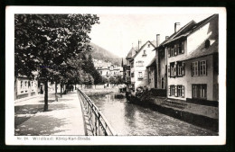 AK Wildbad, König-Karl-Strasse, Wasserpartie  - Autres & Non Classés