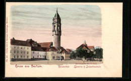 AK Bautzen, Reichenthor Und Gewerbe & Industrieschule  - Bautzen