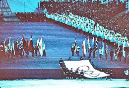 Diapositive Diapo Les Jeux Olympiques D'Hiver GRENOBLE 1968 Cérémonie D'ouverture Chasseurs Alpins Drapeau - Diapositivas