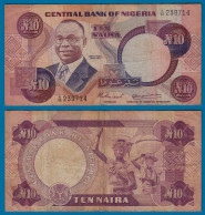 Nigeria 10 Naira Banknote Pick 21a Sig.4 F (4)   (18186 - Andere - Afrika