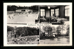 AK Rastede (Oldbg.), Schwimmbad Mit Jugendherberge, Tagesraum De Jugendherberge, Badeleben, Wassermühle  - Rastede