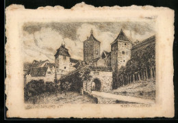 Künstler-AK Rothenburg O. T., Ansicht Des Kobolzellertors  - Rothenburg O. D. Tauber