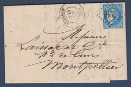 Bordeaux N° 46B  Sur  Lettre  D' Avallon - Cote : 30 € - 1870 Bordeaux Printing