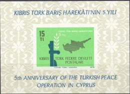 Chipre Turco 1979 Mi. Block 1 5th Anniversary Of Turkish Intervention  ** - Ungebraucht