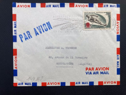 LETTRE Par Avion Pour ALGERIE TP YT 1395 SKI NAUTIQUE 0,30 OBL.MEC.29-2 1963 MARSEILLE ST FERREOL - Storia Postale