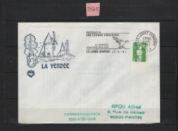 PRIX FIXE  Les Landes Genusson Réserve Ornithologique 85 Vendée 15-5-91  Marianne Du Bicentenaire Flamme 2975 - Mechanical Postmarks (Advertisement)