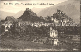 11962307 Sion VS Vue Generale Avec Chateau Tourbillon Et Valere Sion - Altri & Non Classificati