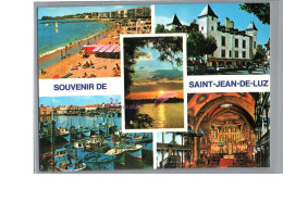 SAINT JEAN DE LUZ 64 - La Plage Maison De Louis Port De Pêche Coucher De Soleil Intérieur De L'Eglise St Jean Baptiste - Saint Jean De Luz