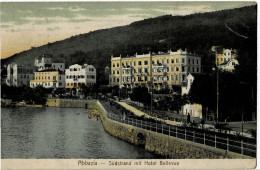 Abbazia Südstrand Mit Hotel Bellevue Circulée En 1907 - Kroatien