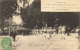 03 SAISON 1905 FETE PATRONALE DE NERIS ARRIVEE A NERIS DE LA SOCIETE DE GYMNASTIQUE LA MONTLUCONNAISE - Neris Les Bains