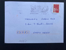 LETTRE TP M DE LUQUET TVP ROUGE OBL.MEC.1-10 1997 974 ST GILLES LES BAINS REUNION Ses Plages Coralliennes - Mechanical Postmarks (Advertisement)