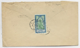 INDIA INDE FRANCAISE 20CA AU VERSO LETTRE COVER INDE PONDICHERY 7 MARS 1935 POUR LYON - Lettres & Documents
