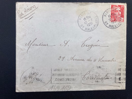 LETTRE Par Avion Pour ALGERIE P M DE GANDON 15F OBL.18-2 1951 PARIS 37 - 1945-54 Marianne De Gandon