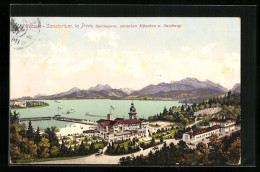 AK Prien Am Chiemsee, Sanatorium Mit See Und Gebirgskette  - Andere & Zonder Classificatie