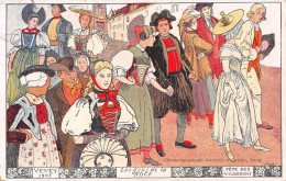 Suisse - VD - VEVEY - Fête Des Vignerons, Les Gens De La Noce, Peintre Ernest Bieler, Né à Rolle - Voyagé 1905 (2 Scans) - Vevey
