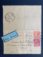 CL EP SEMEUSE 50c + TP FACHI 50c Par Avion OBL. DAGUIN 30-3 31 LYON RP RHONE (69)+RARE HOROPLAN PARIS GARE DU NORD AVION - 1921-1960: Modern Period