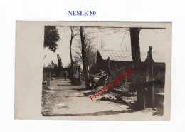 NESLE-80-Monument-Cimetiere-Tombes-CARTE PHOTO Allemande-GUERRE 14-18-1 WK-MILITARIA- - War Cemeteries