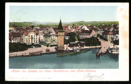 AK Lindau, Hafen Mit Altem Leuchtturm Und Hotel Helvetia  - Lindau A. Bodensee