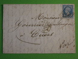 DO16 FRANCE LETTRE 1866 MARSEILLE A CUERS  +  N°22 +AFF. INTERESSANT+ +++++ - 1849-1876: Période Classique