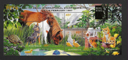 Australia 1996 MNH Pets MS 1651 Overprint 11th Asian Int'l Stamp Expo Hong Kong - Nuevos