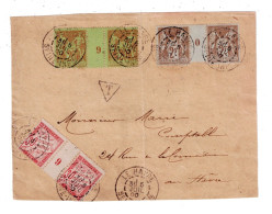 Devant D'enveloppe Avec 3 Millésimes Oblitérés Du Havre Le 05/07/1900 Dont N° 105 (0) Forte Cote TTB - 1877-1920: Semi Modern Period