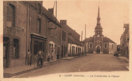 Ligné * MENUISIER * La Grande Rue Et L'église Du Village * Villageois - Ligné