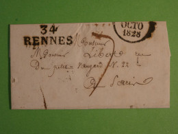 DO16 FRANCE LETTRE 1828  RENNES A PARIS  +AFF. INTERESSANT+ +++++ - 1801-1848: Vorläufer XIX