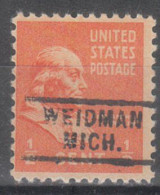USA Precancel Vorausentwertungen Preo Locals Michigan, Weidman 729 - Voorafgestempeld