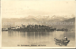 12018477 Rapperswil SG Schloss Mit Alpen Zuerichsee Boot Rapperswil SG - Autres & Non Classés